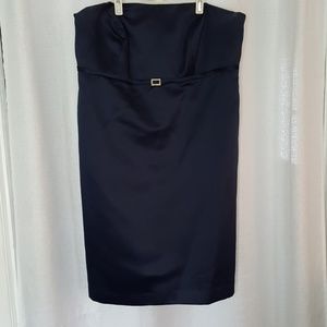 Alfred sung strapless navy bridesmaid dress